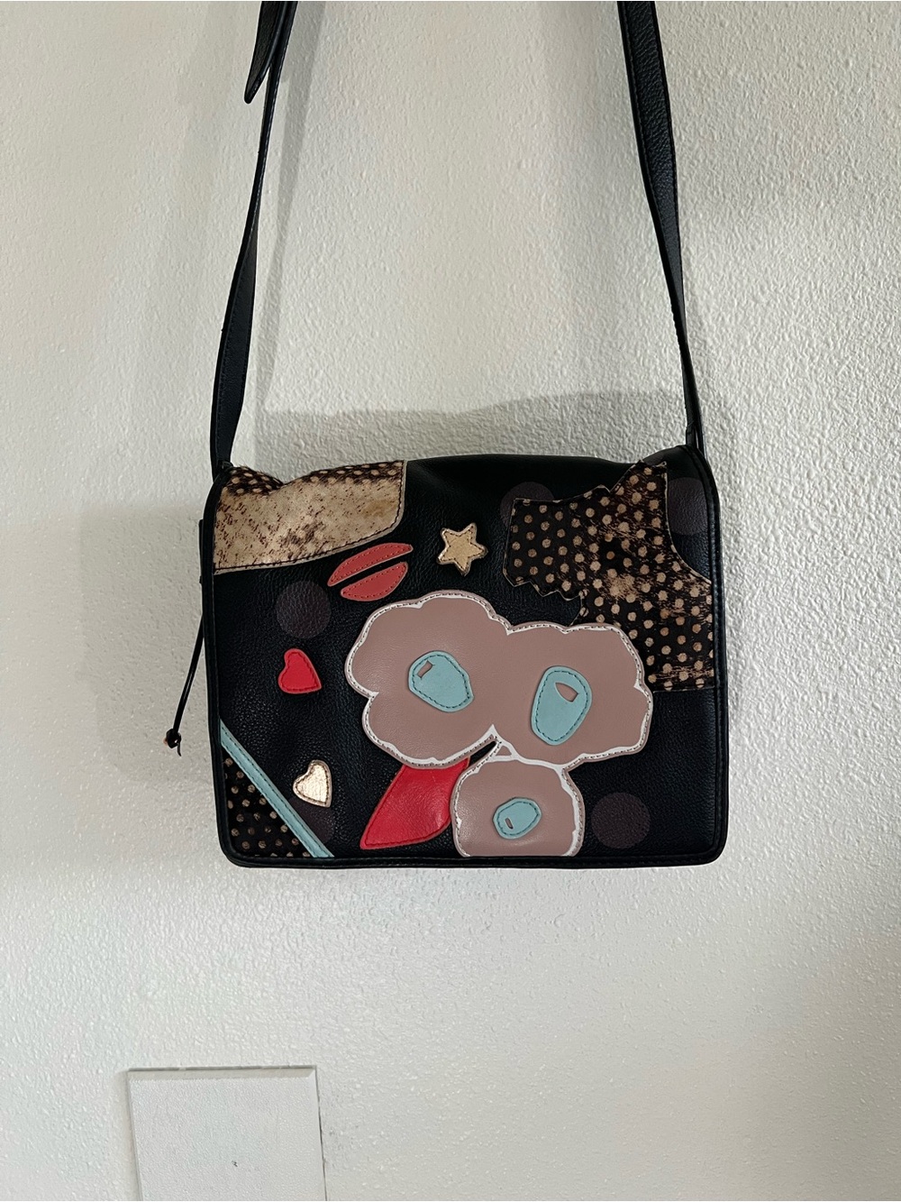 RADLEY London Black Floral Appliqué Crossbody Bag